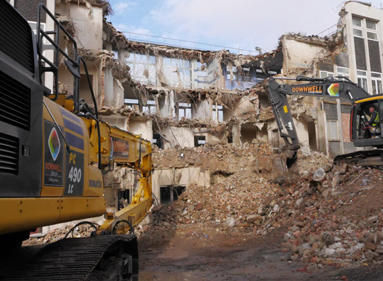 Demolition work in Greenwich